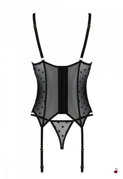 Passion MARINA CORSET, S/M, black, з відкритими чашками SO9730 фото