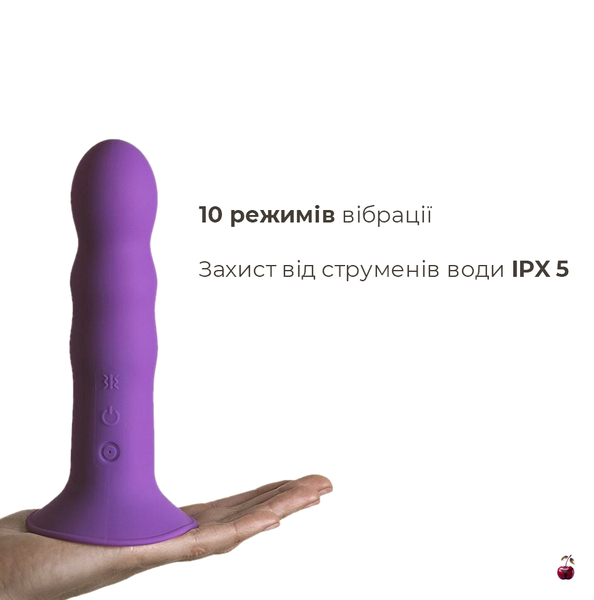 Двошаровий ділдо з вібрацією Adrien Lastic Hitsens 3 Purple, відмінно для страпона SO5053 фото