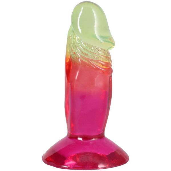 Фалоімітатор Doc Johnson Crystal Jellies - 4.5 Inch Classic Dong - Rainbow, силікон SX4488 фото