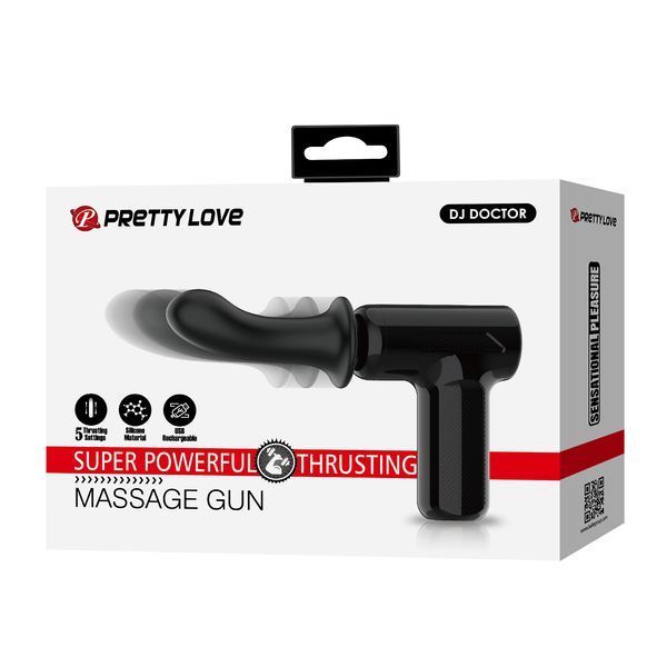Вібромасажер пістолет Dj Doctor Massage Gun чорний, 12.1 х 3.8 см BW-055029 фото