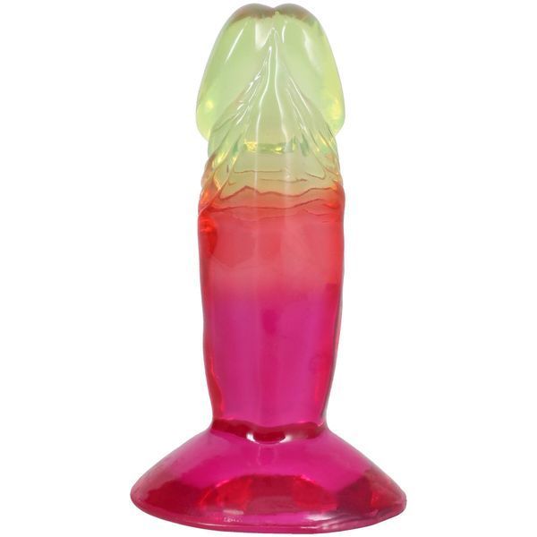 Фалоімітатор Doc Johnson Crystal Jellies - 4.5 Inch Classic Dong - Rainbow, силікон SX4488 фото