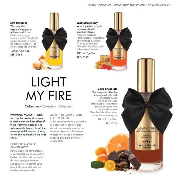 Зігріваюча масажна олія Bijoux LIGHT MY FIRE карамель та морська сіль B0168 фото