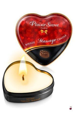 Масажні олії та лосьйони: Масажна свічка-серце Plaisirs Secrets Chocolate 35 мл SO1864 фото
