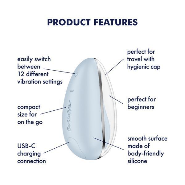 Кліторальний вібратор Satisfyer Drop To Go Blue SX3835 фото