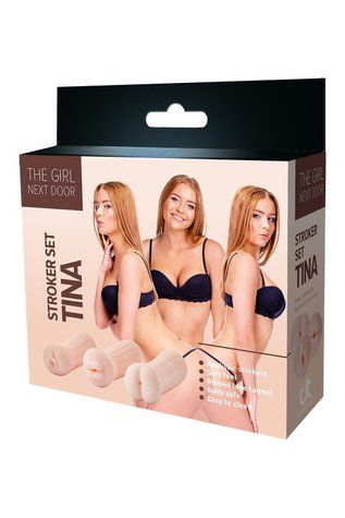 Мастурбатори "Тіна" (Кицька, Анус, Рот) з реалістичною текстурою TPE DT22014 фото