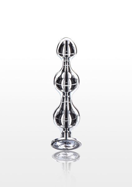 Анальна пробка Toy Joy Diamond Star Beads, срібляста TJ10577 фото