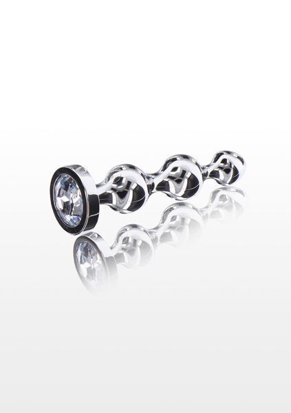 Анальна пробка Toy Joy Diamond Star Beads, срібляста TJ10577 фото