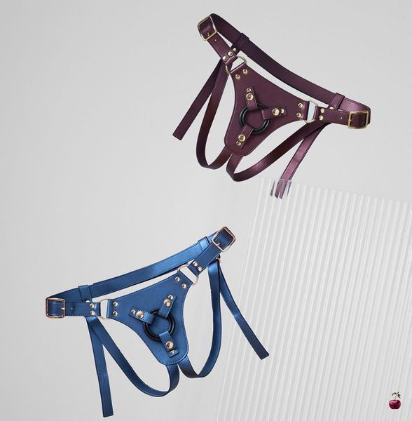 Трусики для страпона Strap-On-Me Harness Generous Aubergine, універсальний SX0674 фото
