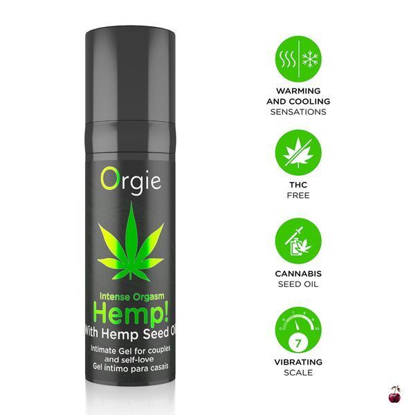 Стимулювальний гель для пар Orgie Hemp! Intense Orgasm, 15 мл, тепло-холод, вібрація SX1503 фото