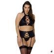 Комплект білизни Passion Nancy, 4XL/5XL, чорний