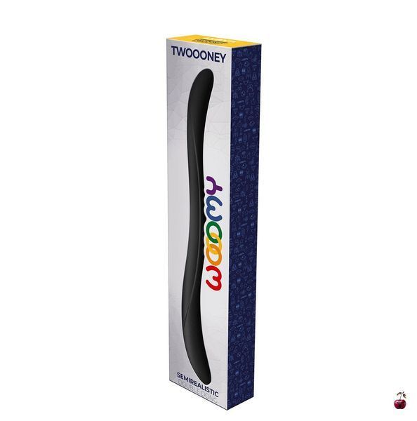 Подвійний фалоімітатор Wooomy Twoooney Semirealistic Double Dong Black, 3/3.8 см SO8217 фото