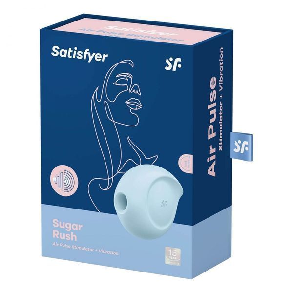 Вакуумний кліторальний стимулятор 2 у 1 Satisfyer Sugar Rush блакитний T360406 фото