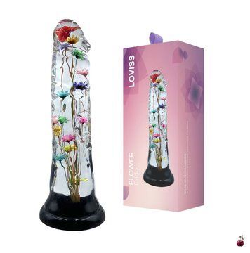 Дилдо Loviss Helichrysum Dildo, епоксидна смола з сухоцвітом SX3990 фото
