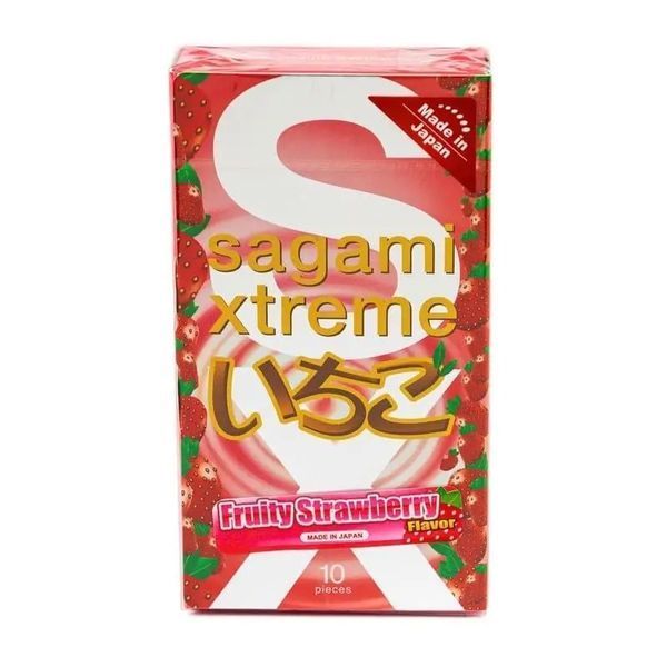 Ультратонкі презервативи Sagami Xtreme Strawberry 0, 04 мм (ціна за упаковку 11854 фото