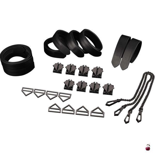 Набір для бондажу LOCKINK 8-Bondage-Straps Restraint Set, чорний SX0835 фото