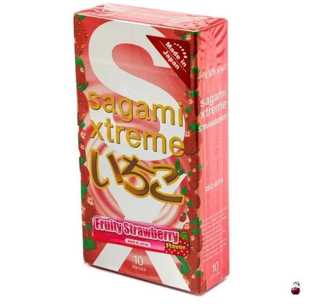 Ультратонкі презервативи Sagami Xtreme Strawberry 0, 04 мм (ціна за упаковку 11854 фото