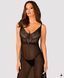 Пеньюар Obsessive Estiqua chemise, чорний, XS/S SO7262 фото 1