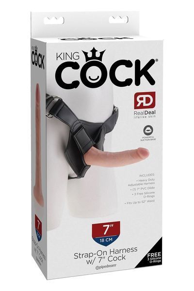 Страпон Pipedream King Cock Strap-On, бежевий PD542326 фото