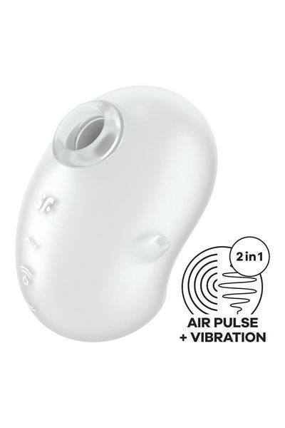 Вакуумний вібратор стимулятор Satisfyer Cutie Ghost білий, 9.1 см SAT360627 фото