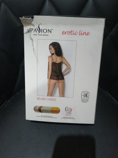 Сорочка прозора Passion MELANIA CHEMISE S/M black EL16305-R фото