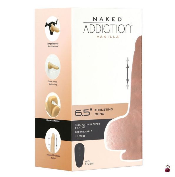 Фалоімітатор з вібрацією Naked Addiction 6.5&Prime;, тілесний SO7756 фото