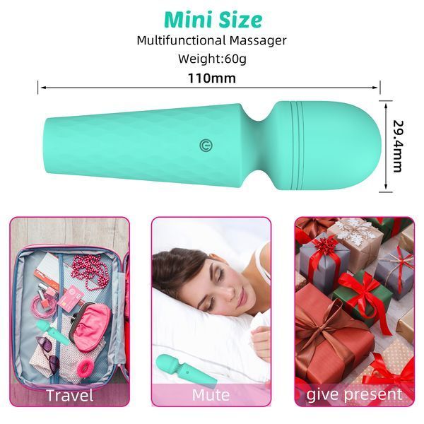 Міні-вібратор мікрофон Every Night Toys Sharon бірюзовий, 10 режимів вібрації 42011 /YAI 066 фото