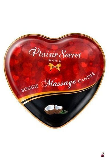 Масажні олії та лосьйони: Масажна свічка серце Plaisirs Secrets Coconut (35 мл) SO1868 фото