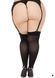Leg Avenue Lace top opaque, 1X/2X, чорні, мереживна резинка SX1045 фото 2