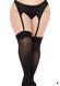 Leg Avenue Lace top opaque, 1X/2X, чорні, мереживна резинка SX1045 фото 3