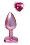 Анальні іграшки Dream Toys Gleaming Love рожева пробка з каменем S, алюміній DT104077 фото