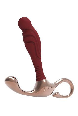 Масажер простати рельєфний, S, Zini Janus Lamp Iron бордовий, 10.4 х 2.2 см Z880208 фото