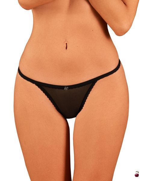 Obsessive Celia Noir thong XS/S, прозорі мереживні стрінги SO7868 фото