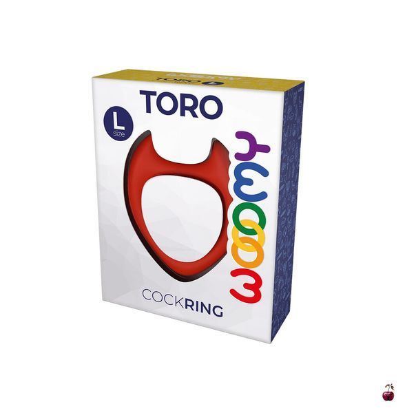 Ерекційні кільця Wooomy Toro L Red з силікону SO9693 фото