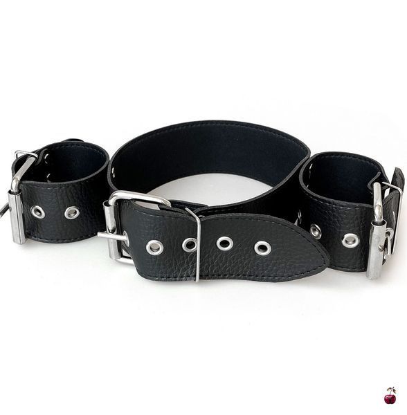 Нашийник Art of Sex Bondage Collar with Handcuffs, натуральна шкіра SO6618 фото