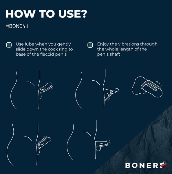 Ерекційне кільце Boners Cockring & Ball Stimulator, еластичне SX3051 фото