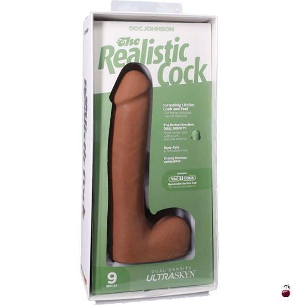 Фалоімітатор Doc Johnson The Realistic Cock ULTRASKYN 9 Inch with Balls Caramel SX4451 фото