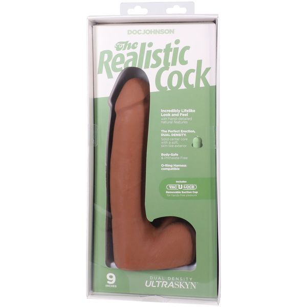Фалоімітатор Doc Johnson The Realistic Cock ULTRASKYN 9 Inch with Balls Caramel SX4451 фото