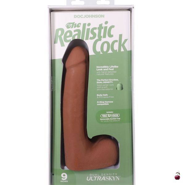 Фалоімітатор Doc Johnson The Realistic Cock ULTRASKYN 9 Inch with Balls Caramel SX4451 фото