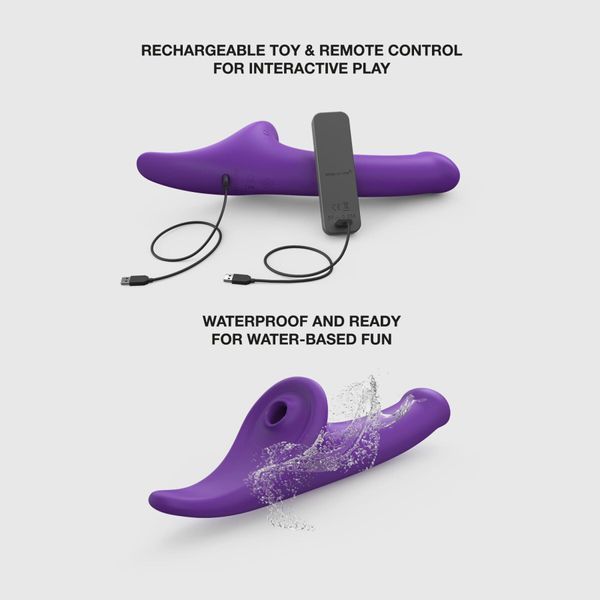 Страпони Strap-On-Me Multi Orgasm Dildo M Purple з вакуумною стимуляцією SX4033 фото