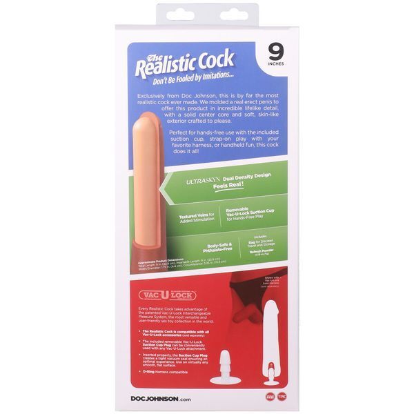 Фалоімітатор Doc Johnson The Realistic Cock ULTRASKYN 9 Inch with Balls Caramel SX4451 фото