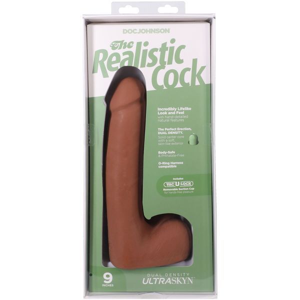 Фалоімітатор Doc Johnson The Realistic Cock ULTRASKYN 9 Inch with Balls Caramel SX4451 фото