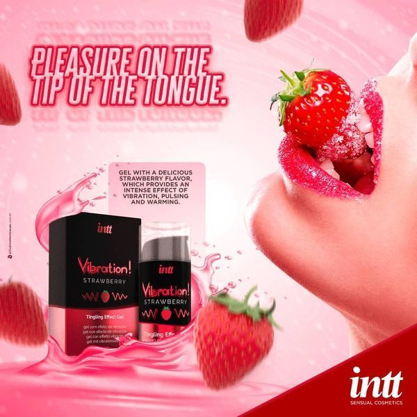 Рідкий вібратор Intt Vibration Strawberry, 15 мл IN15325 фото