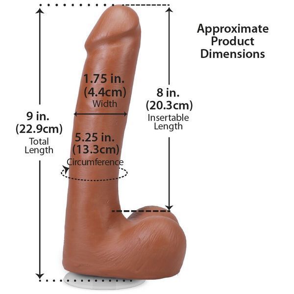 Фалоімітатор Doc Johnson The Realistic Cock ULTRASKYN 9 Inch with Balls Caramel SX4451 фото