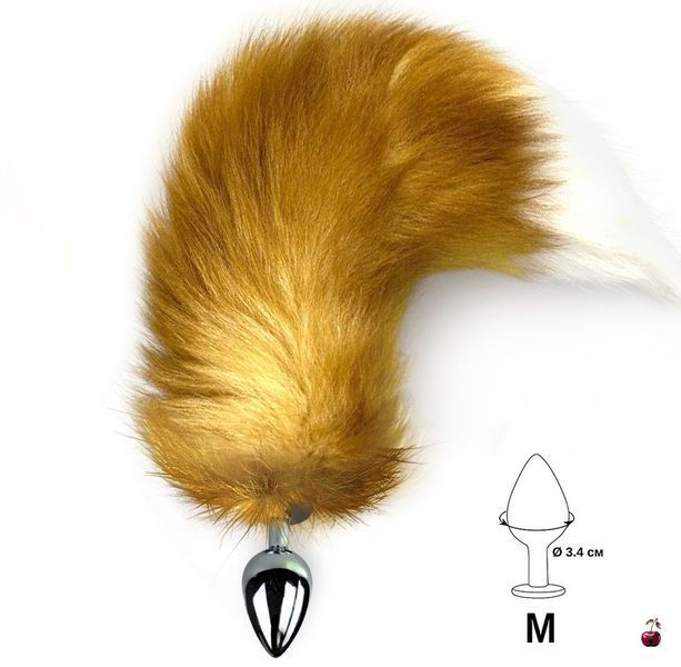 Анальні іграшки Art of Sex Металева пробка з хвостом M Red fox SO6185 фото