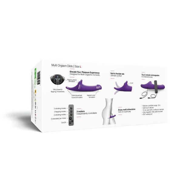 Страпони Strap-On-Me Multi Orgasm Dildo L Purple з вакуумною стимуляцією SX4034 фото