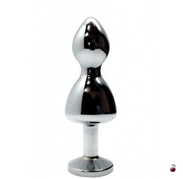 Анальні іграшки Wooomy Lollypop Double Ball Metal Plug Blue M, нержавіюча сталь SO7422 фото
