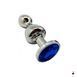 Анальні іграшки Wooomy Lollypop Double Ball Metal Plug Blue M, нержавіюча сталь SO7422 фото 1